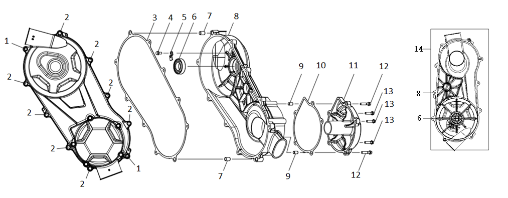 LEFT CRANKCASE COVER COMP