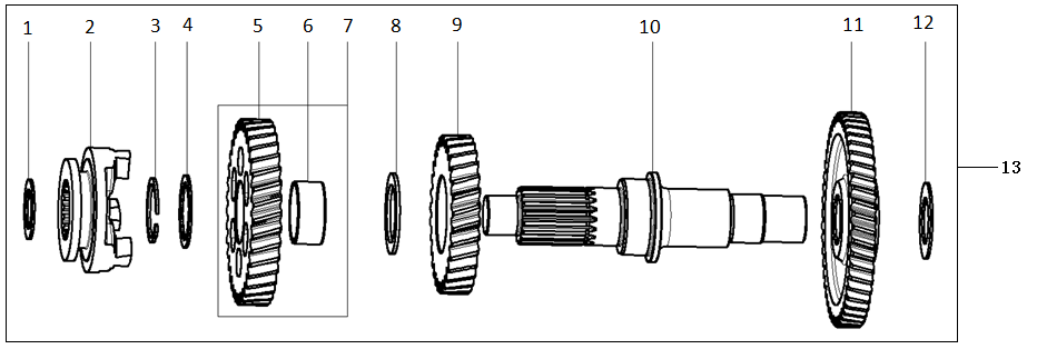 REVERSE GEAR INTERMEDIATE AXLE COMP