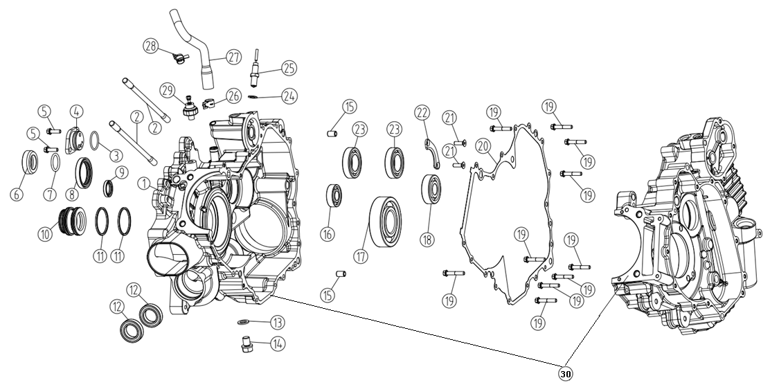 CRANKCASE COMP.,RIGHT