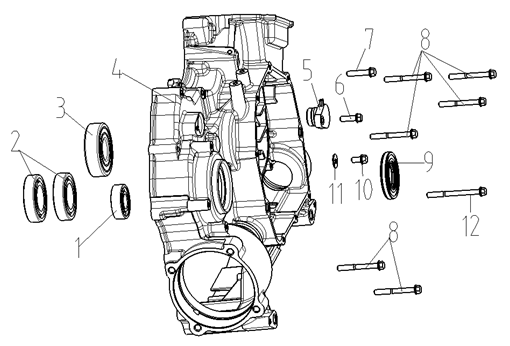 CRANKCASE COMP.,RIGHT