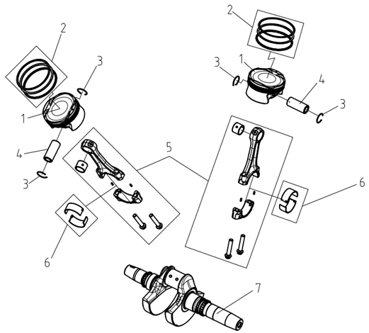 CRANKSHAFT AND CONNECTING ROD SET