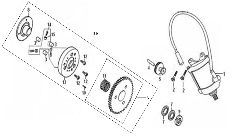 \ STARTING MOTOR STARTING CLUTCH