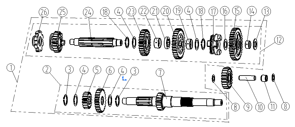 MAINSHAF AND COUNTERSHAFT