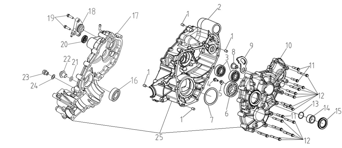 BODY SET,TRANSMISSION CASE