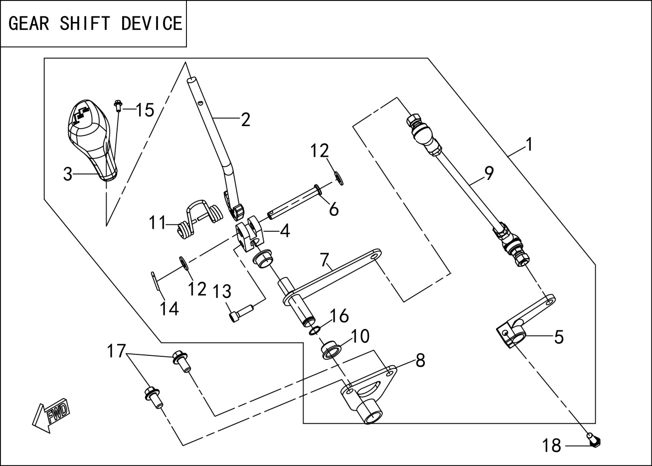 REVERSE GEAR OPERATING MECHANISM ASSY