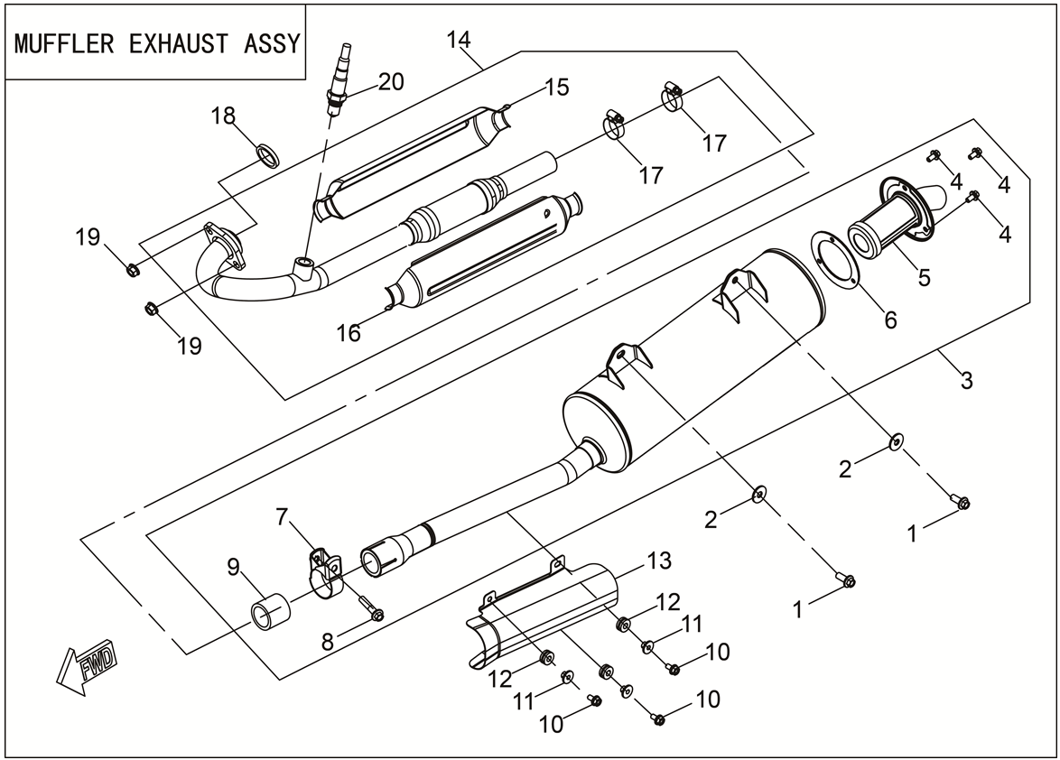 MUFFLER EXHAUST ASSY