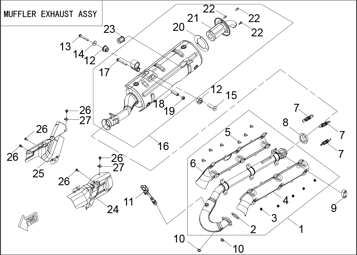 MUFFLER EXHAUST ASSY