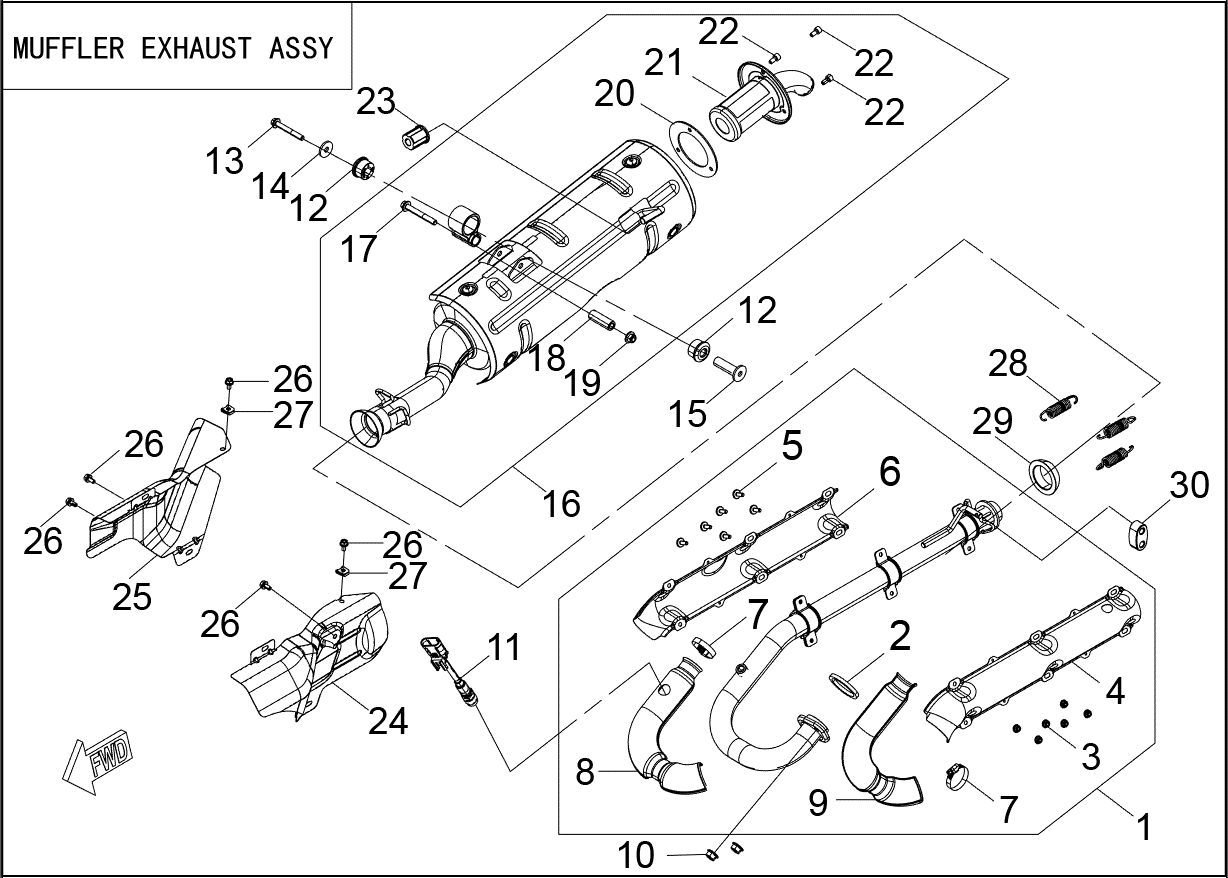 MUFFLER EXHAUST ASSY