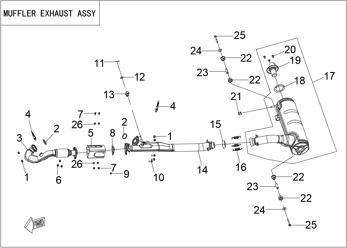 MUFFLER EXHAUST ASSY