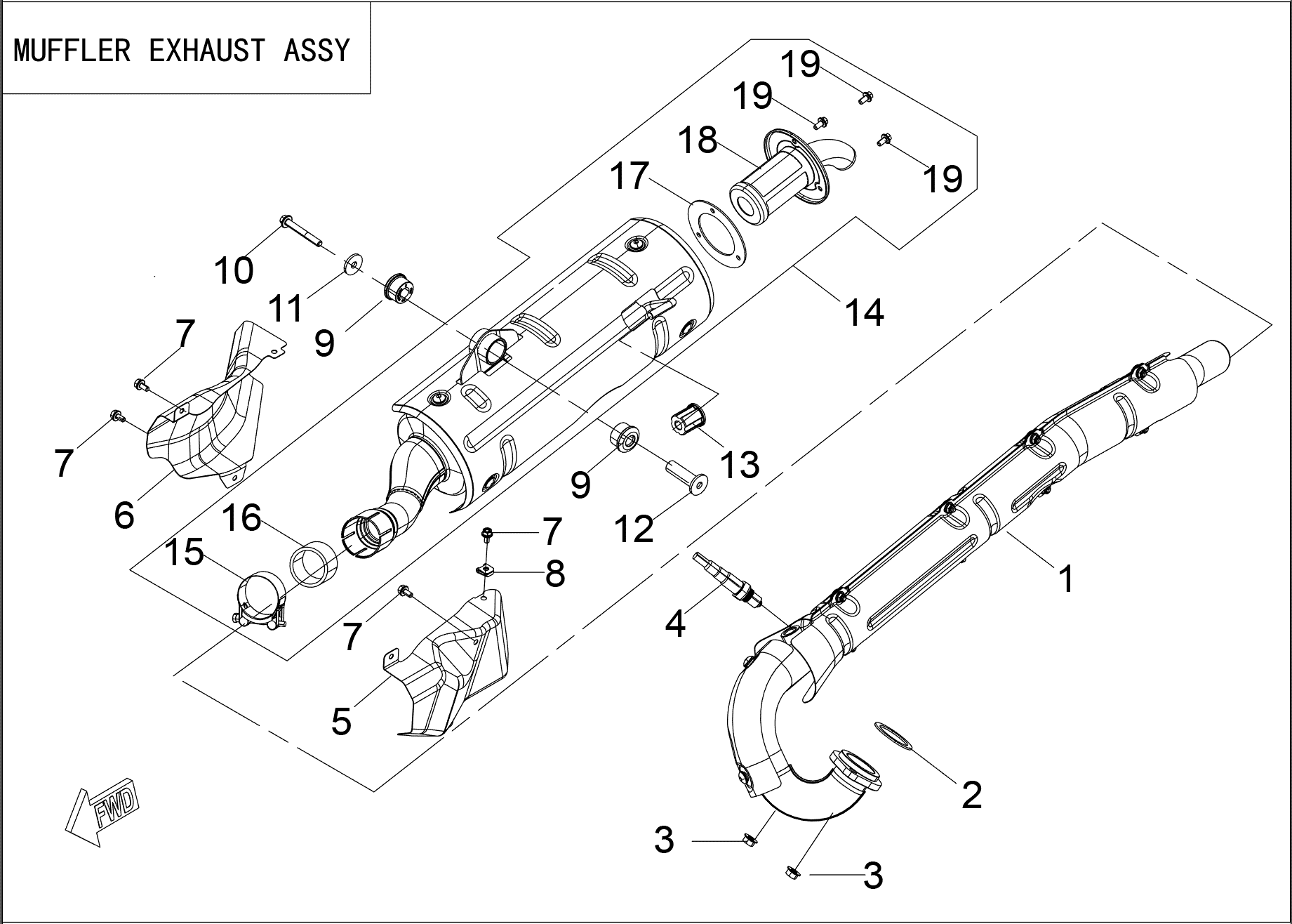 MUFFLER EXHAUST ASSY