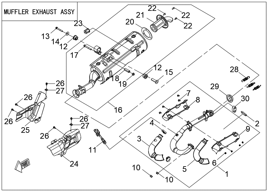 MUFFLER EXHAUST ASSY