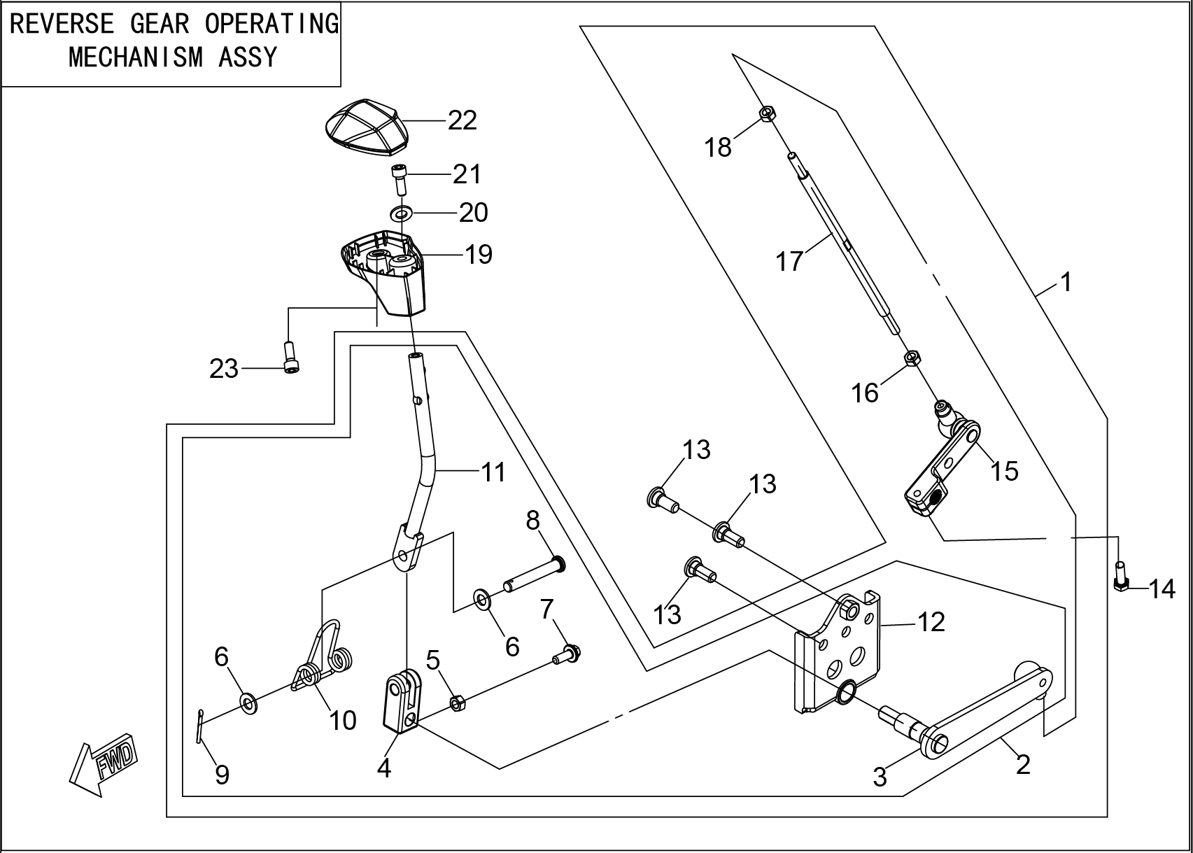 REVERSE GEA ROPERATING MECHANISM ASSY