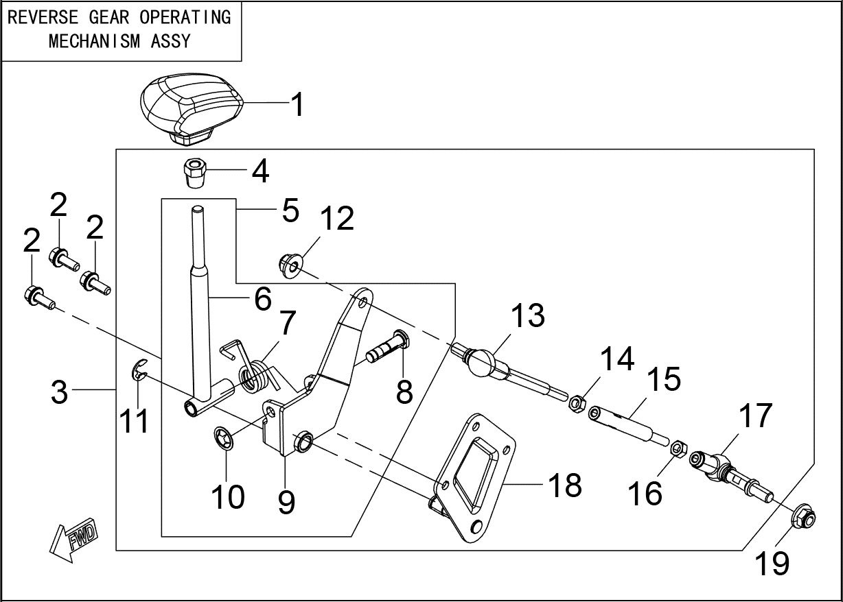 REVERSE GEAR OPERATING MECHANISM ASSY