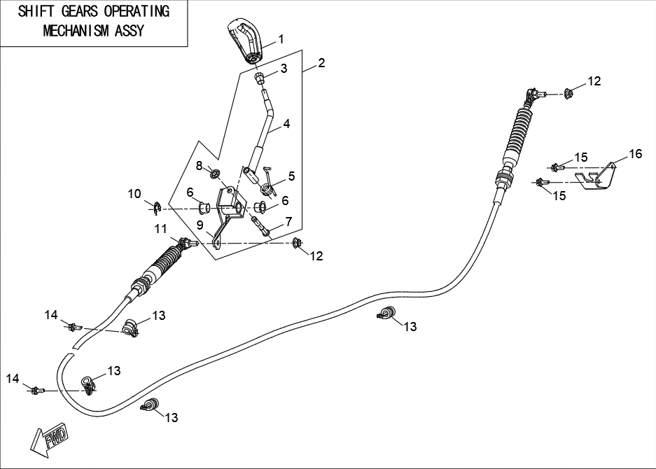 REVERSE GEAR OPERATING MECHANISM ASSY