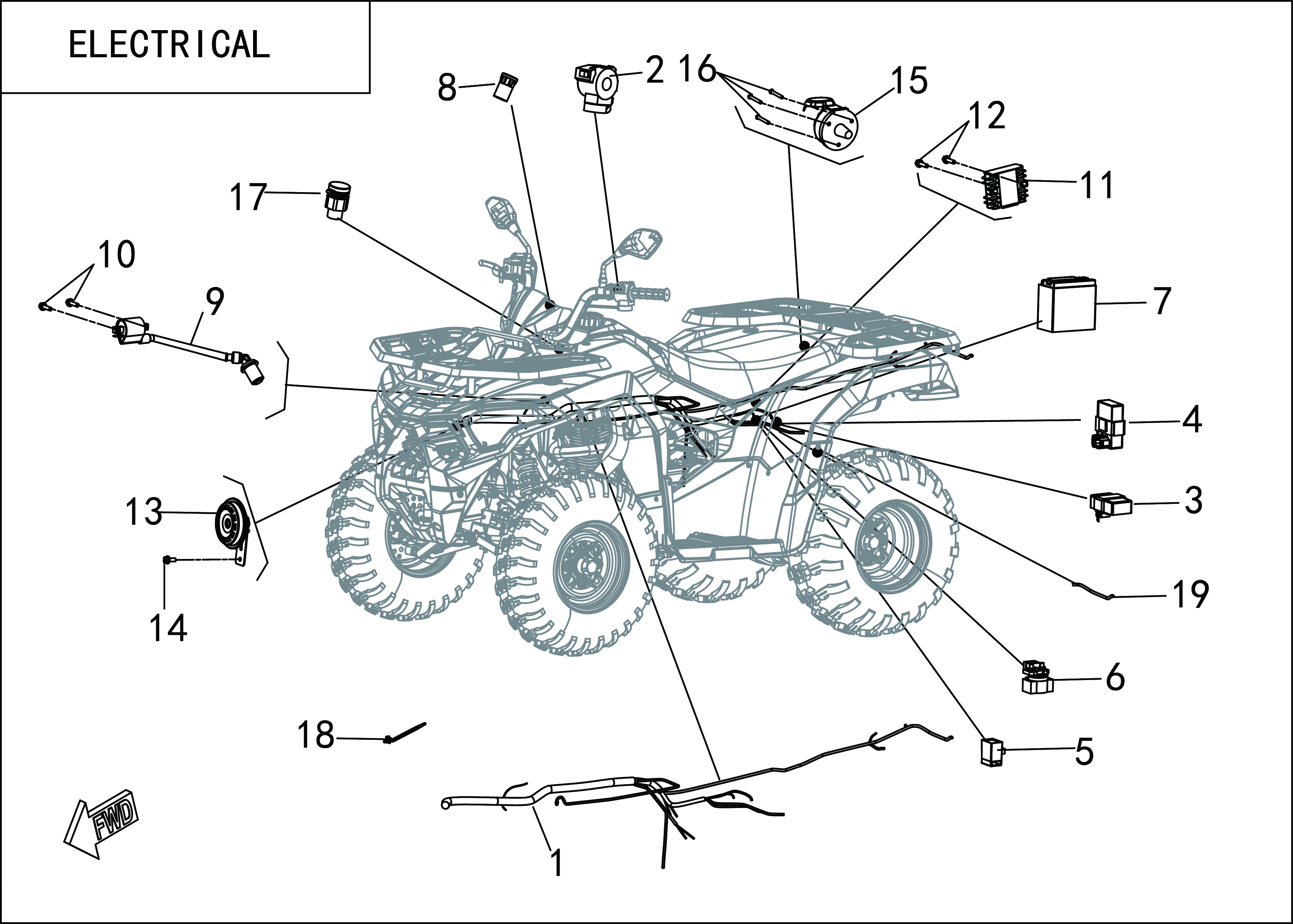 HARNESS,WIRE AND ELETRIC PARTS