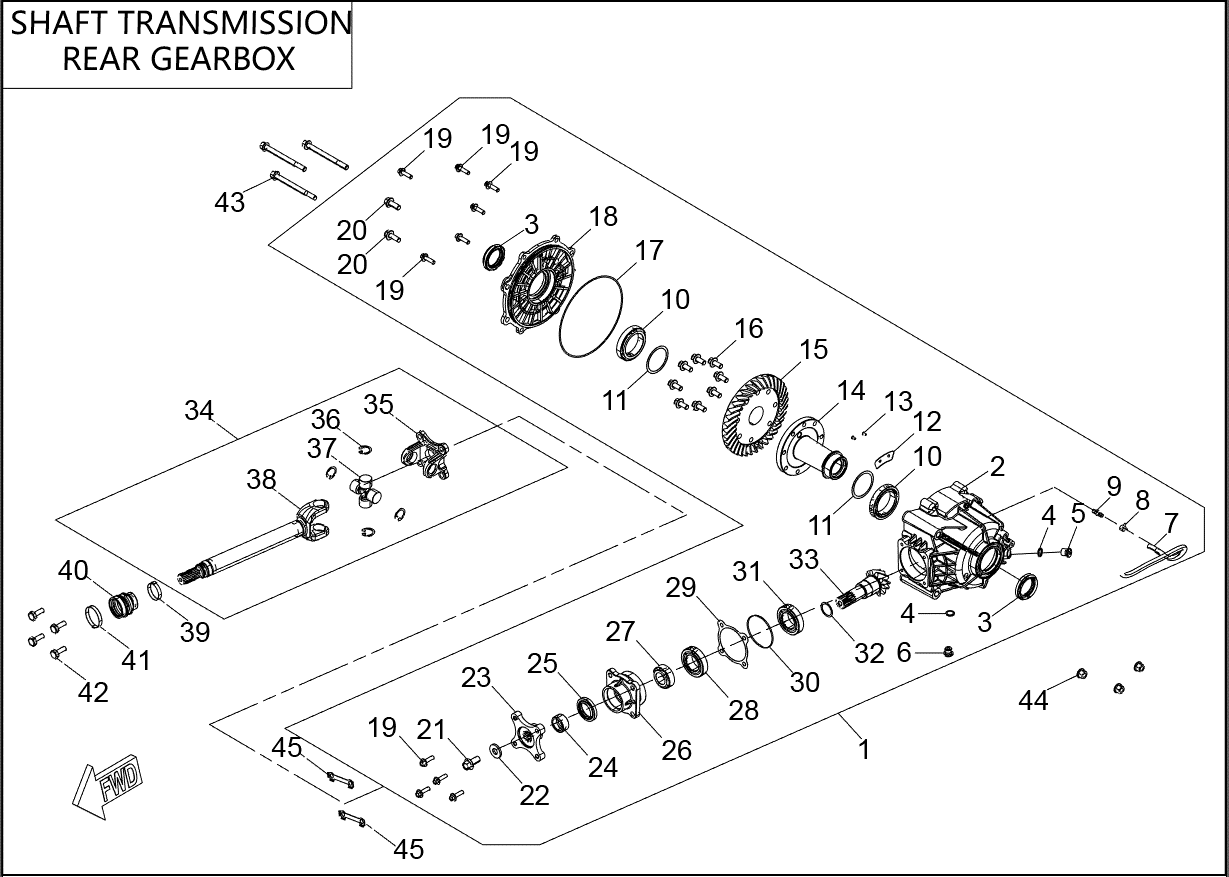 SHAFT TRANSMISSION REAR GERBOX