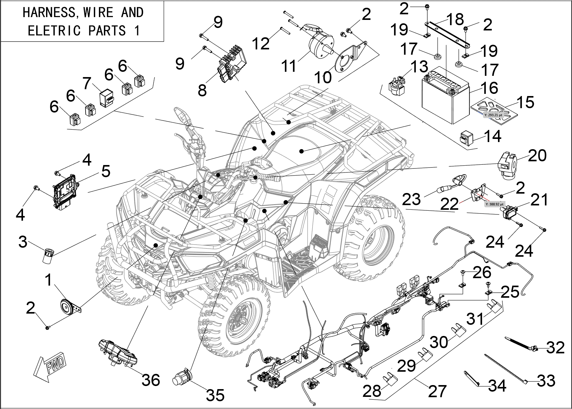 HARNESS,WIRE AND ELETRIC PARTS