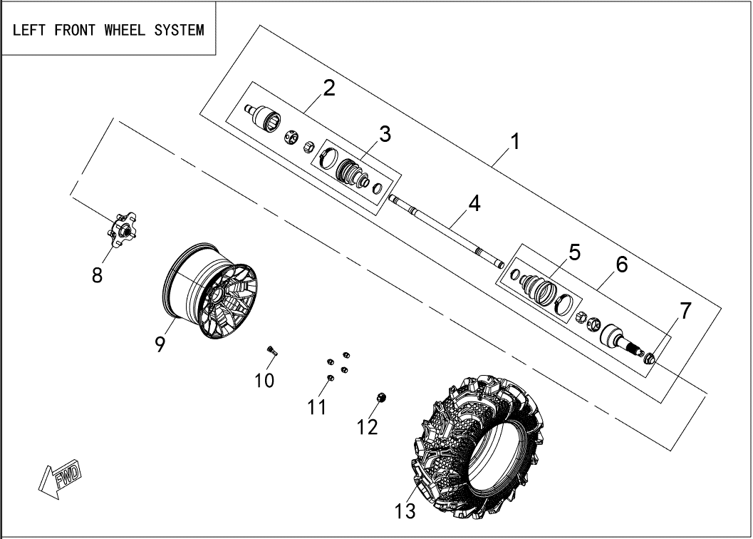LEFT FRONT WHEEL SYSTEM
