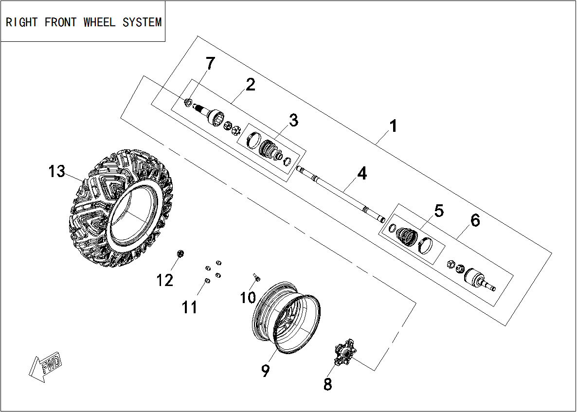 RIGHT FRONT WHEEL SYSTEM