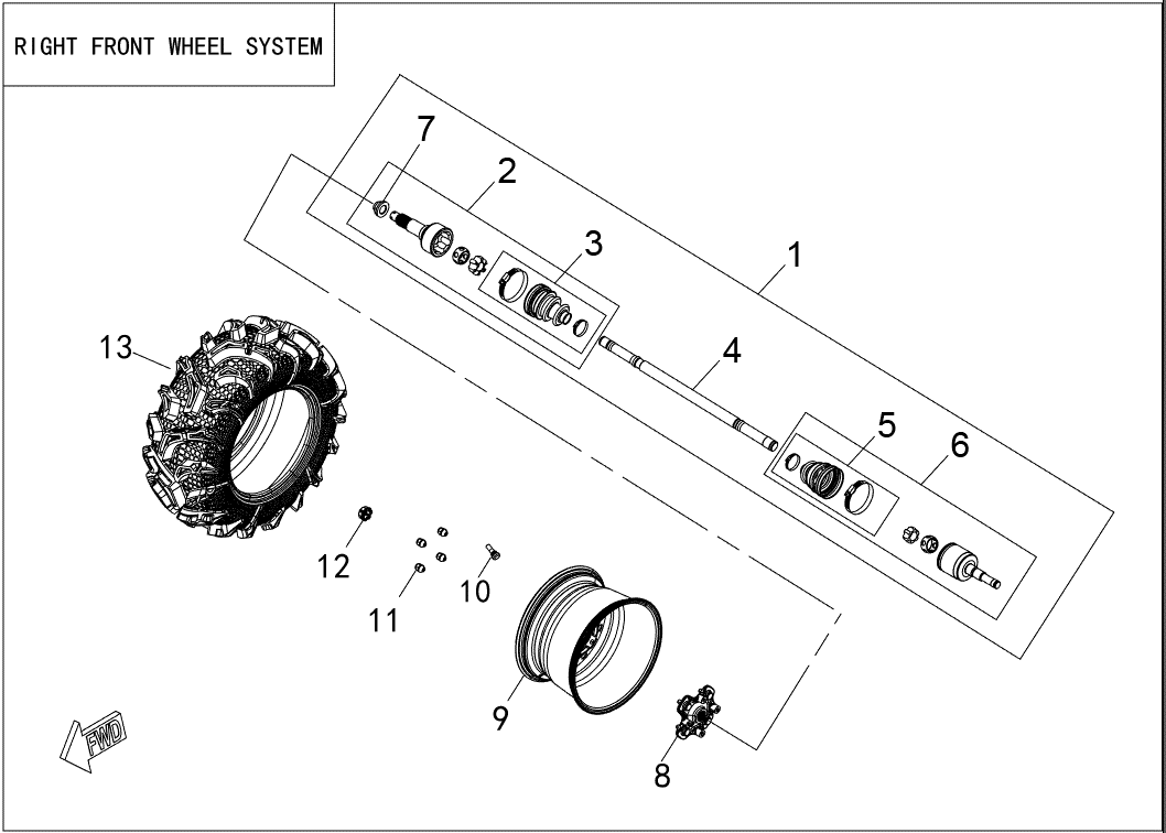 RIGHT FRONT WHEEL SYSTEM