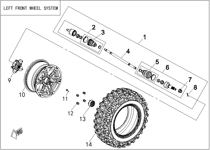 LEFT FRONT WHEEL SYSTEM
