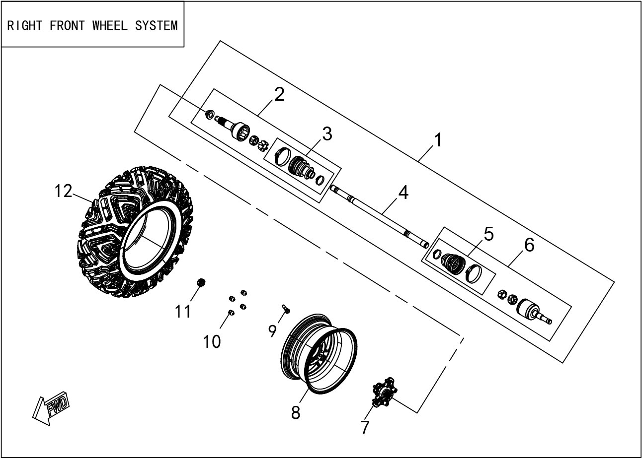 RIGHT FRONT WHEEL SYSTEM