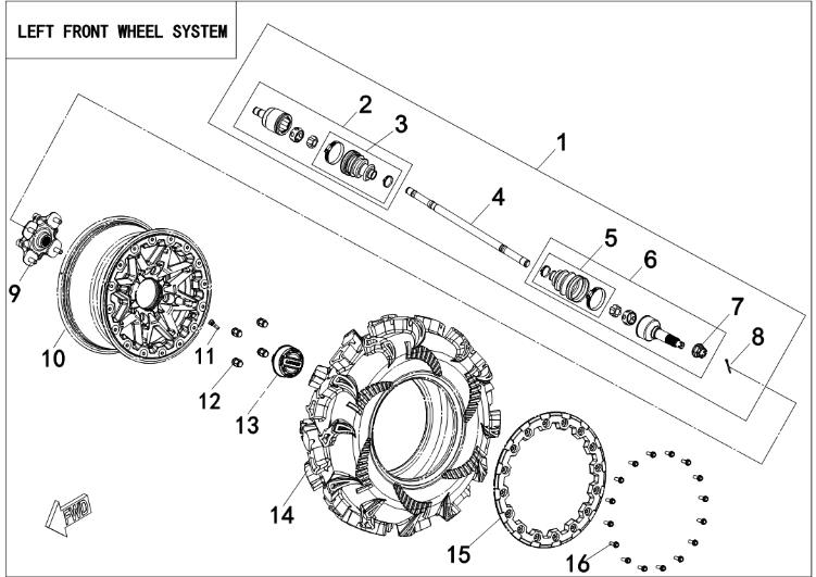 LEFT FRONT WHEEL SYSTEM