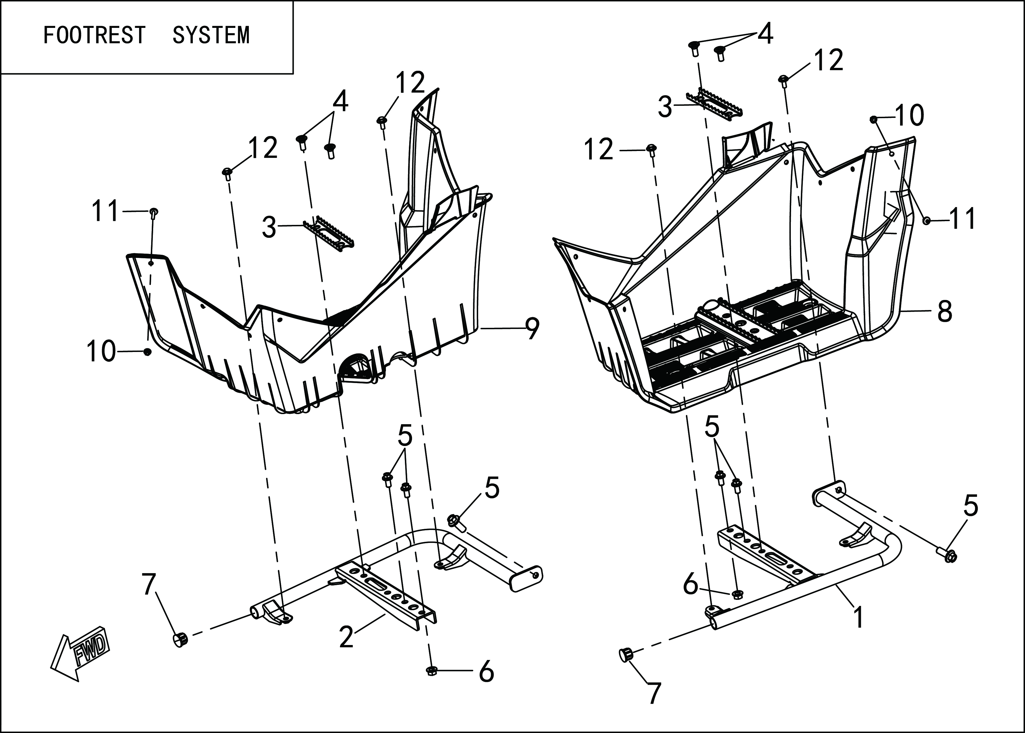 FOOTREST BACKPLANE