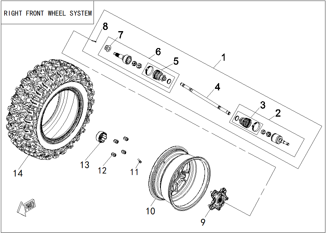 RIGHT FRONT WHEEL SYSTEM