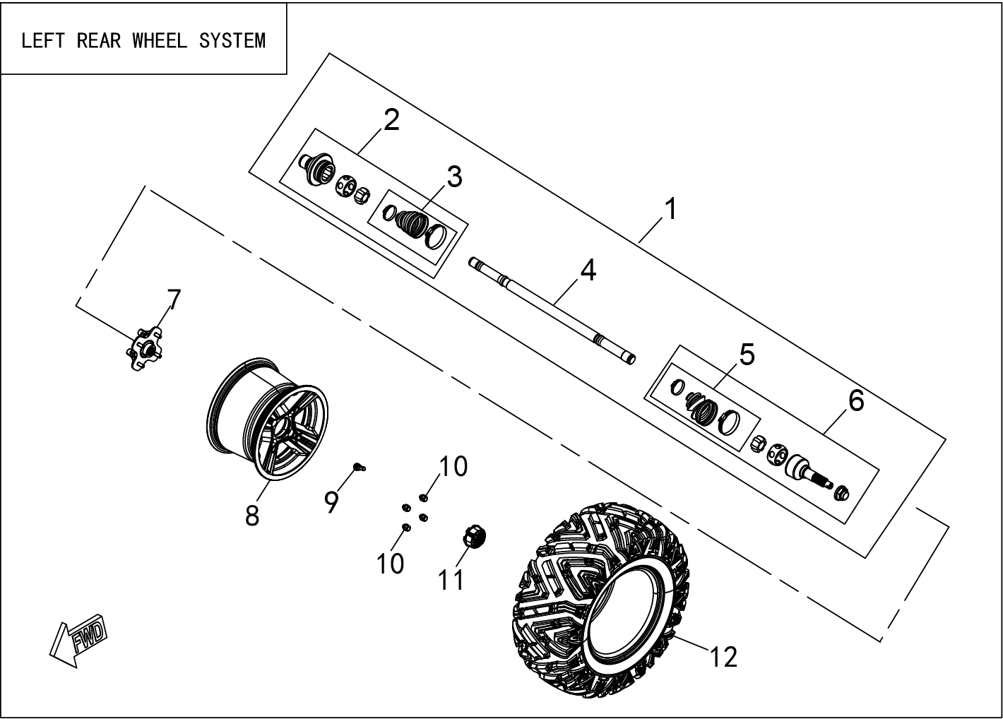 LEFT REAR WHEEL SYSTEM