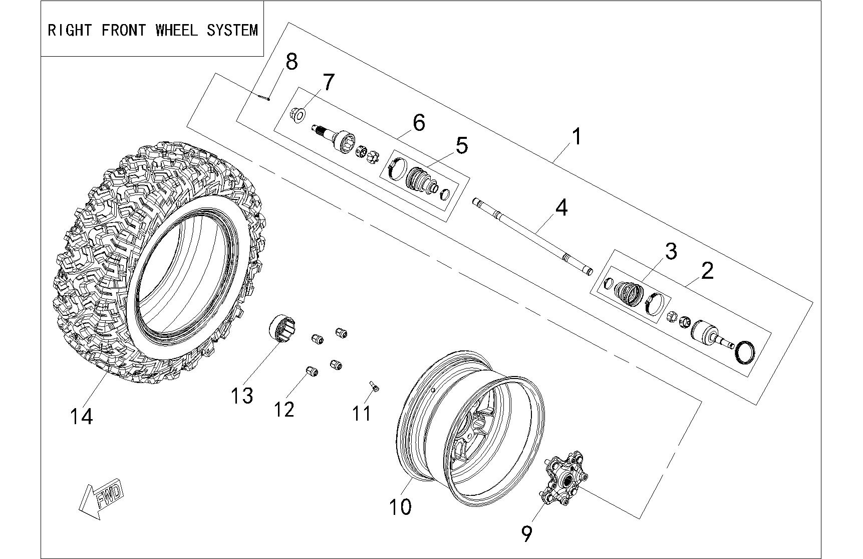 RIGHT FRONT WHEEL SYSTEM