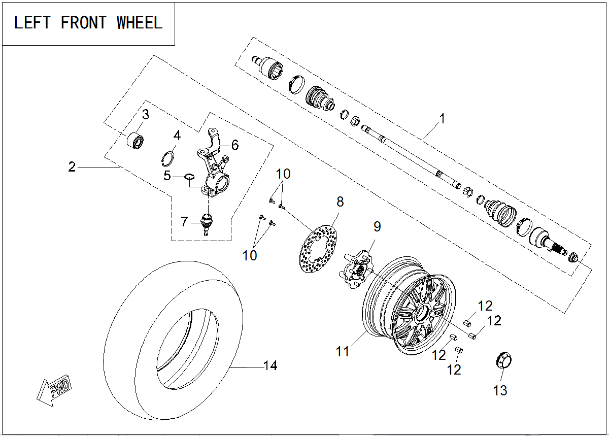 LEFT FRONT WHEEL SYSTEM