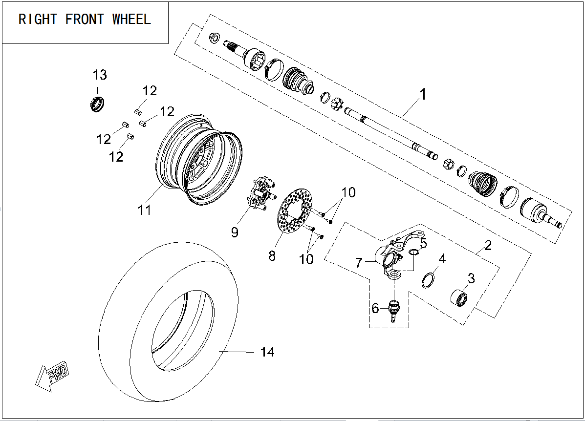 RIGHT FRONT WHEEL SYSTEM