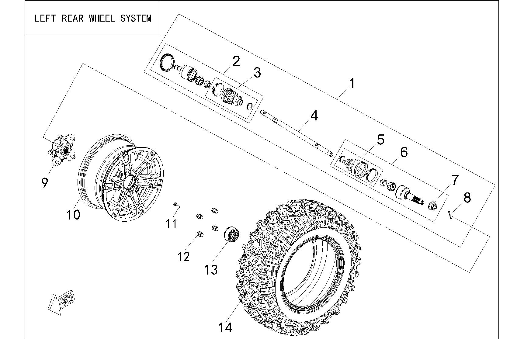 LEFT REAR WHEEL SYSTEM