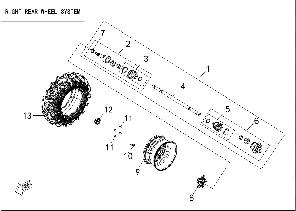 RIGHT REAR WHEEL SYSTEM