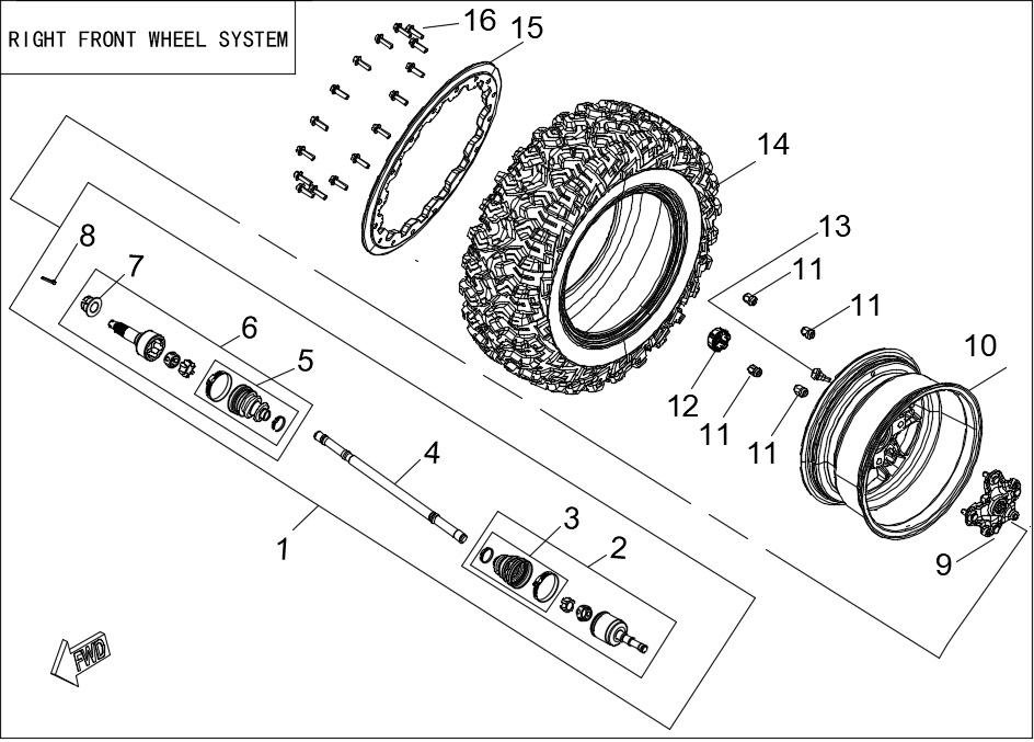 RIGHT REAR WHEEL SYSTEM