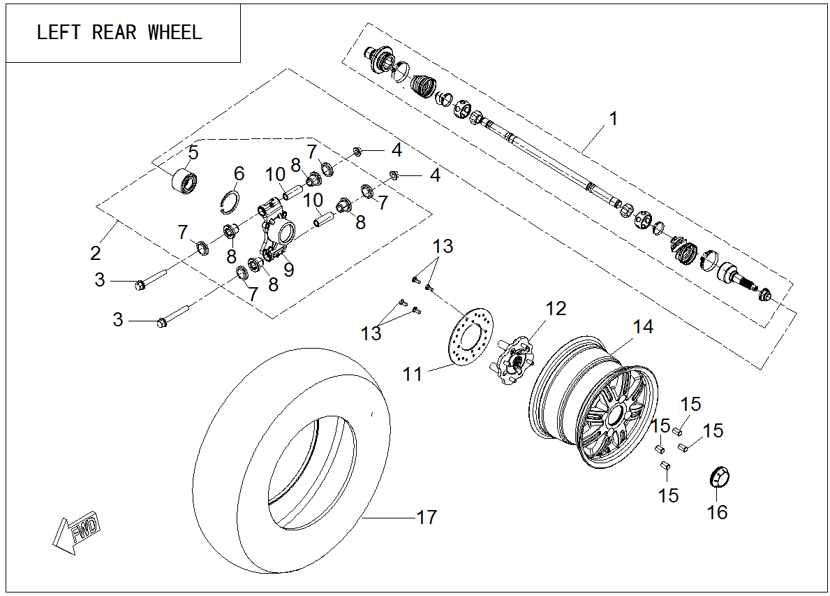 LEFT REAR WHEEL SYSTEM