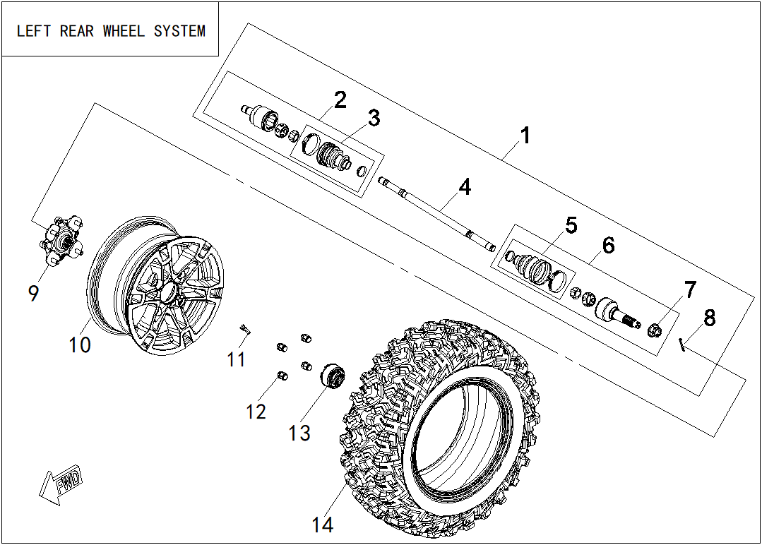 RIGHT REAR WHEEL SYSTEM
