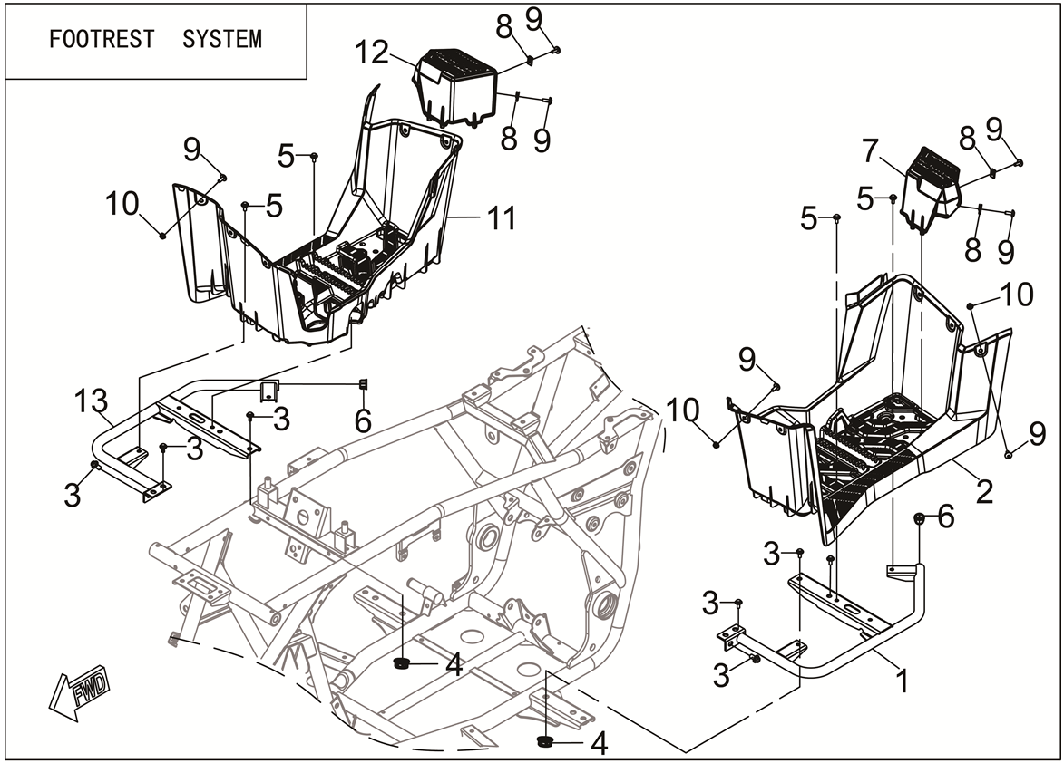 FOOTREST BACKPLANE ASSY