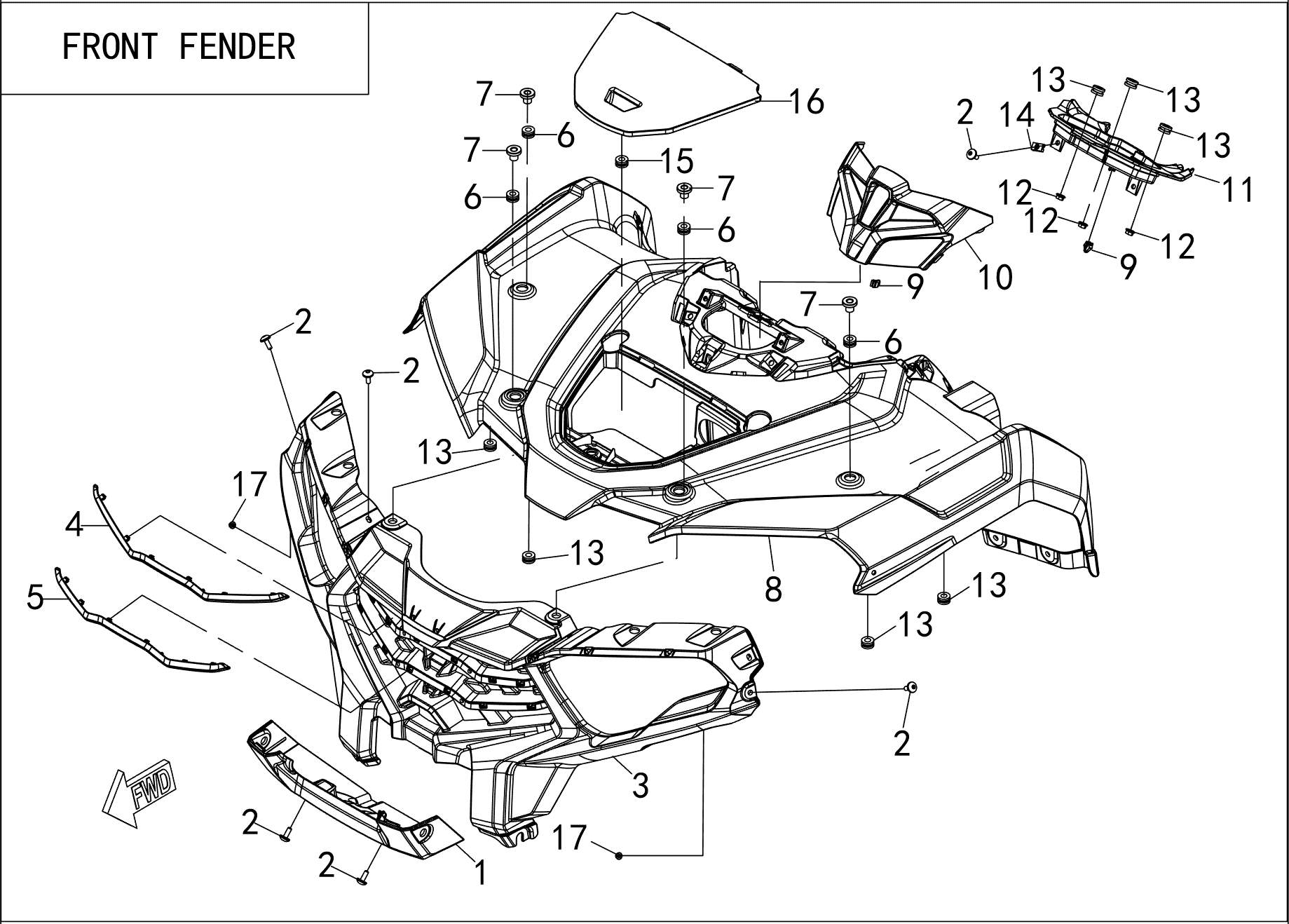 FRONT FENDER ASSY