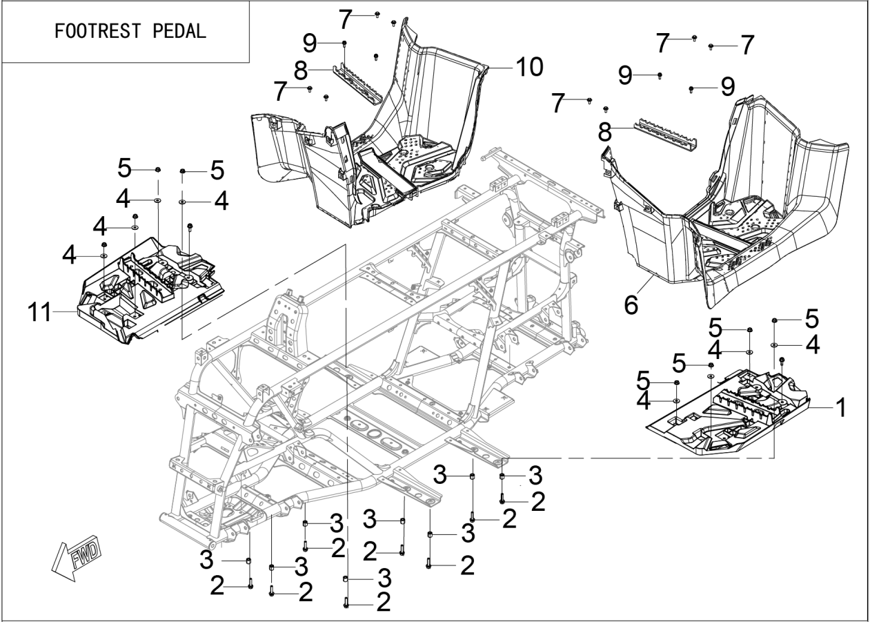 FOOTREST BACKPLANE