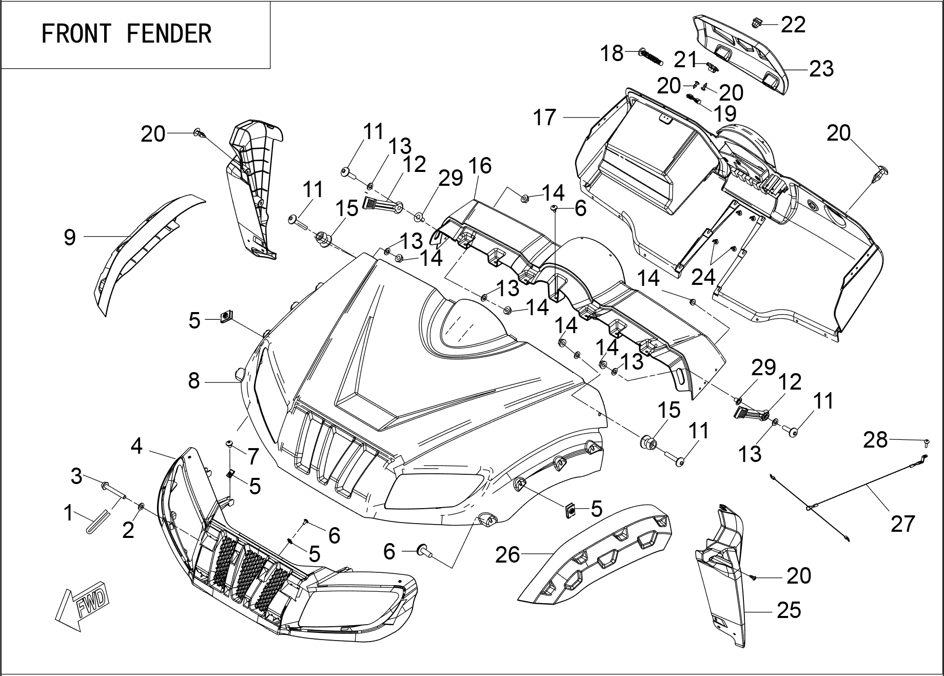 FRONT FENDER PARTS