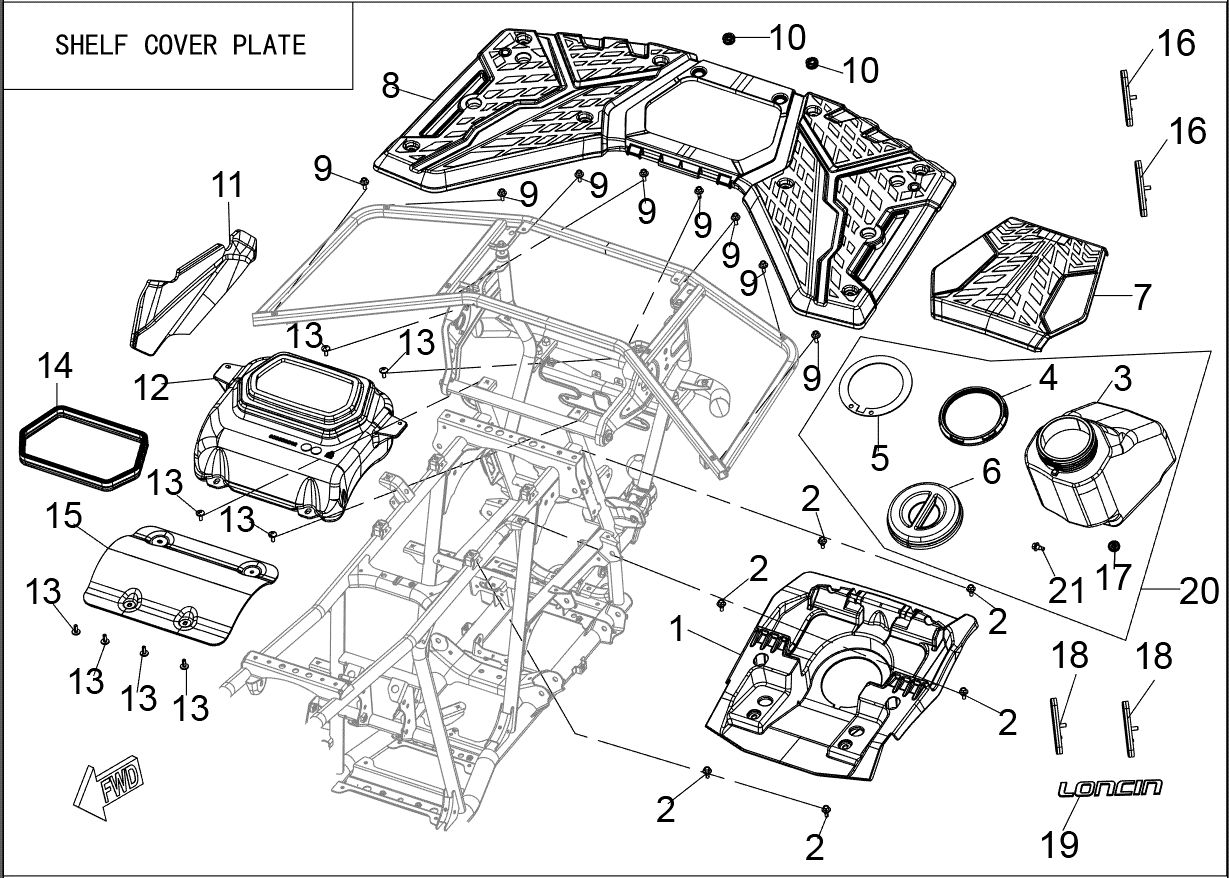 SHELF COVER PLATE